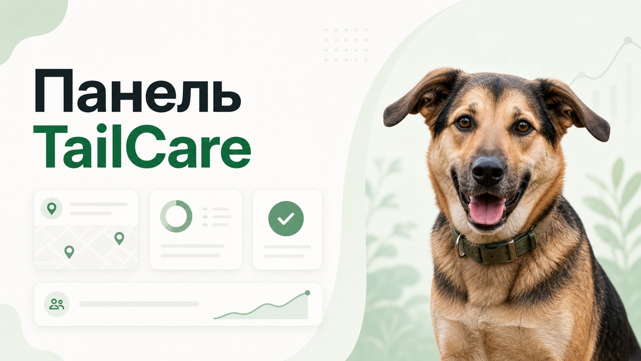 Реальный баннер административной панели TailCare Bot